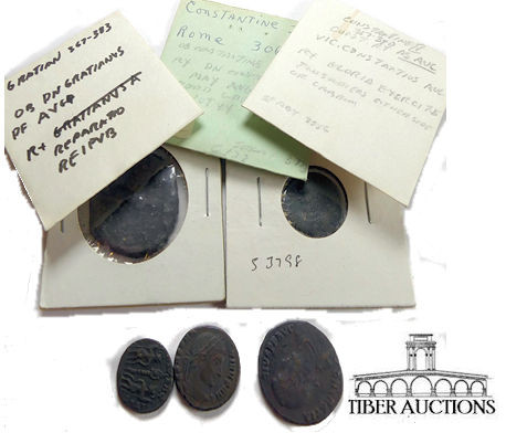 5 assorted attributed Roman bronze coins. 34 g.