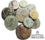 10 Roman bronze coins. 74 g.