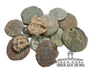 12 Byzantine bronze coins bronze coins and 1 seal. 101 g.