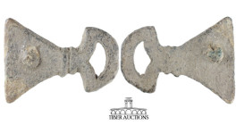 Roman. Bronze strap end. AD 100-300. 40 mm x 20 mm, 9.04 g.