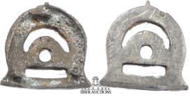 Khazarian. Silver strap end. 7th -10th Century AD. 20 mm x 20 mm. 3.07 g.