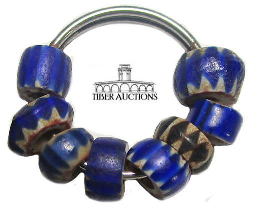 Ghana. Glass trade beads. Circa 17th century AD. 5 Glass trade beads from Africa...