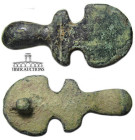 Spain. Visigoth. Bronze belt buckle tongue. Circa 7th century AD. 14 mm x 30 mm, 4.78 g.