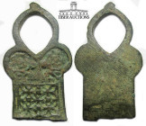 Syria. Bronze finial Fragment. 8th - 10th century AD. Islamic with Minaret design,, 40 mm x 21mm, 7.43 g.