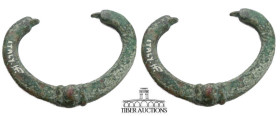 Magna Graecia, Italy. Bronze vase handle. 5th - 3rd century BC. 52 mm x 40 mm, 18.05 g.