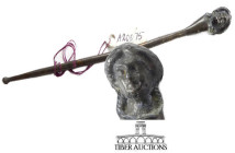 Roman. Superb Bronze. Hair Pin. 1st - 2nd century AD. A superbly executed hair pin topped with the bust of a young girl with a late 1st century to ear...