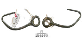 Roman. Bronze hook. 1st - 5th century AD. An unusual and well crafted hook. 75 mm x 26 mm, 8.17 g.