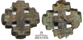 Medieval. Bronze Cross. 13th-14th century AD. Badge in the shape of a Crusaders' cross. This is the symbol of The Equestrian Order of the Holy Sepulch...