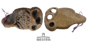 Medieval. Bronze latch. 10th -15th Century AD. 45 mm x 25 mm, 7.65 g.