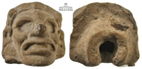 Precolumbian, Mexico. Terracotta Head. Circa 1st 8th century AD - 800 AD. 40 mm x 38 mm, 24.93 g.