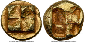 IONIA. Uncertain mint. Ca. 625-550 BC. EL sixth-stater or hecte (10mm, 2.47 gm). NGC AU 5/5 - 5/5. Phocaic standard. Clockwise tetraskelion pattern on...