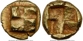 IONIA. Uncertain mint. Ca. 625-550 BC. EL sixth-stater or hecte (10mm, 2.47 gm). NGC Choice XF 5/5 - 4/5. Phocaic standard. Clockwise tetraskelion pat...
