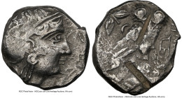 MESOPOTAMIA. Mazaces (ca. 331-322 BC). AR tetradrachm (23mm, 15.87 gm, 8h). NGC XF 4/5 - 2/5. Imitating Athens. Head of Athena right, wearing button e...