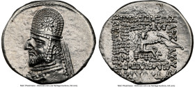 PARTHIAN KINGDOM. Mithradates III (ca. 87-80 BC). AR drachm (20mm, 4.07 gm, 12h). NGC Choice AU 5/5 - 3/5, brushed. Ecbatana. Diademed, draped bust of...