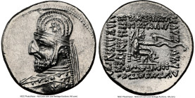 PARTHIAN KINGDOM. Mithradates III (ca. 87-80 BC). AR drachm (20mm, 3.78 gm, 11h). NGC AU 4/5 - 3/5, brushed. Ecbatana. Diademed, draped bust of Mithra...
