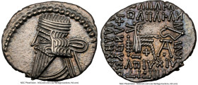 PARTHIAN KINGDOM. Pacorus I (ca. AD 78-120). AR drachm (20mm, 3.75 gm, 1h). NGC AU 5/5 - 5/5. Ecbatana. Diademed, draped bust of Pacorus I left, with ...