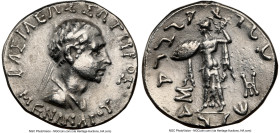 INDO-GREEK KINGDOMS. Bactria. Menander I Soter (ca. 165/55-130 BC). AR Indic tetradrachm (25mm, 9.57 gm, 12h). NGC Choice VF 5/5 - 3/5, brushed. India...