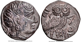 ARABIA FELIX. Sabaeans(?). Imitating Athens. Ca. 3rd-2nd centuries BC. AR unit (17mm, 5.33 gm, 6h). NGC Choice XF 5/5 - 2/5. Head of Athena right, wea...