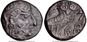 ARABIA FELIX. Sabaeans(?). Imitating Athens. Ca. 3rd-2nd centuries BC. AR quarter-unit (10mm, 6h). NGC Choice XF. Head of Athena right, wearing an Att...