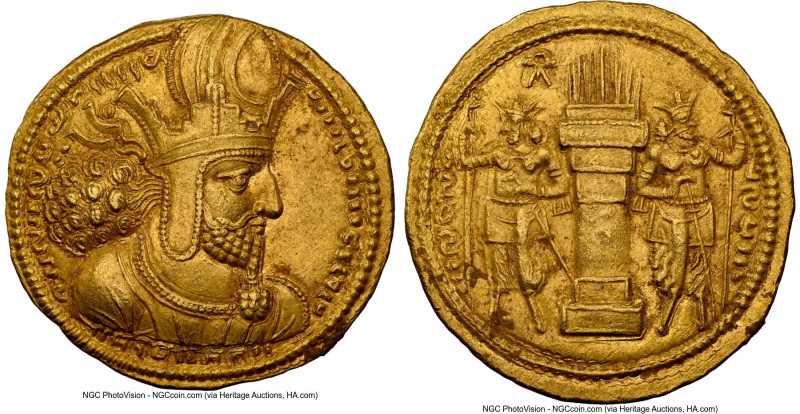 SASANIAN KINGDOM. Shahpur I (AD 240-272). AV dinar (22mm, 7.41 gm, 4h). NGC Choi...