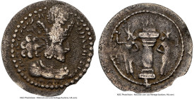 SASANIAN KINGDOM. Shahpur (Sabuhr) I the Great (AD 240-272). AR obol (15mm, 0.62 gm, 2h). NGC VF 4/5 - 1/5, edge chips. Mint I ("Ctesiphon"), Phase 2,...