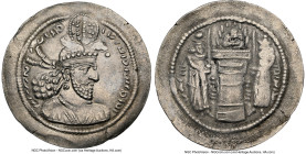 SASANIAN KINGDOM. Hormizd (Ohrmazd) II (AD 303-309). AR drachm (30mm, 4.30 gm, 3h). NGC XF 4/5 - 3/5. Diademed bust of Hormizd II right, wearing eagle...