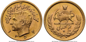 Muhammad Reza Pahlavi Shah gold 1/2 Pahlavi SH 1354 (1975) MS66 NGC, KM1199. An elusive issue, tied with two other examples within the "Top Pop" grade...