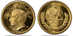 Muhammad Reza Pahlavi gold 2-1/2 Pahlavi MS 2536 (AD 1977) MS66 PCGS, Tehran mint, KM1201. Highest grade recorded by PCGS. Ex. Dynasty Collection (Her...