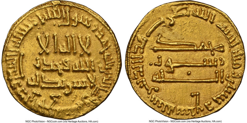 Abbasid. Al-Mahdi gold Dinar AH 165 (AD 782/783) MS63 NGC, No mint, A-214. 4.23g...