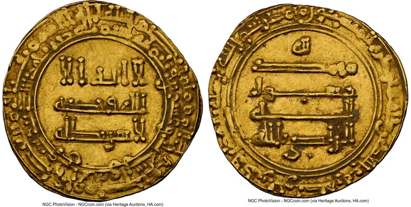 Abbasid. Al-Radi gold Dinar AH 323 (AD 934/935) AU Details (Cleaned) NGC, Suq al...