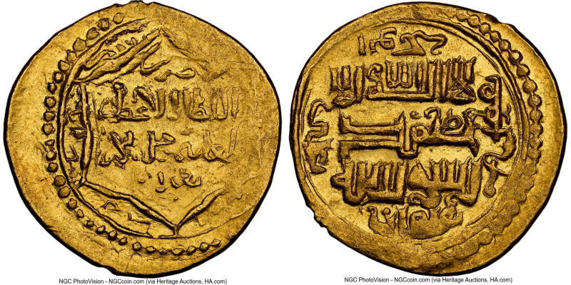 Ilkhanid. Taghay Timur (AH 737-754 / AD 1336-1353) gold Dinar ND AH 74X MS63 NGC...