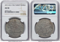Ottoman Empire. Mahmud I Kurush AH 1143 (1730/1731) AU58 NGC, Constantinople mint (in Turkey), KM211. HID09801242017 © 2024 Heritage Auctions | All Ri...