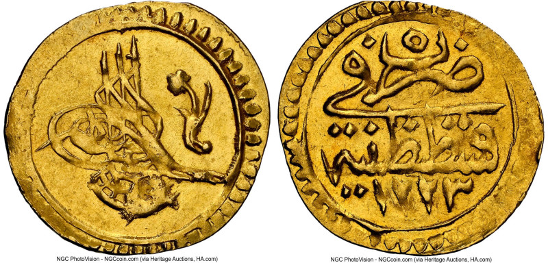 Mahmud II gold 1/4 Zeri Mahbub AH 1223 Year 5 (1812/1813) MS65 NGC, Qustantiniya...