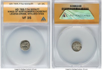 Kings of Northumbria. Eadberht (737-758) Sceat ND (765-774) VF35 ANACS, Legend Cross, Stylized Stag. HID09801242017 © 2024 Heritage Auctions | All Rig...