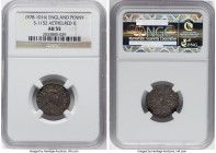 Kings of All England. Aethelred II Penny ND (978-1016) AU55 NGC, S-1152. Hardly circulated with flashes of yellow and orange toning in the protected a...
