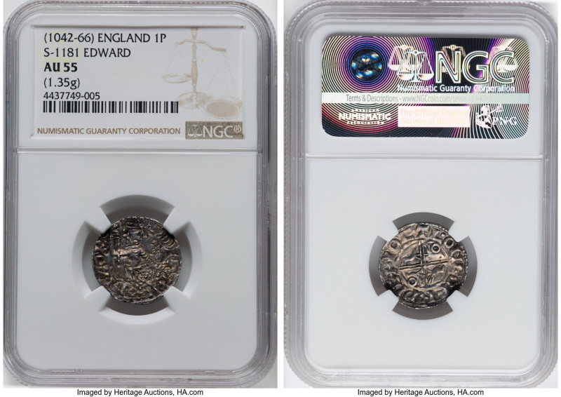 Kings of All England. Edward the Confessor Penny ND (1042-1066) AU55 NGC, York m...