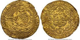 Edward III (1327-1377) gold Noble ND (1369-1377) AU Details (Removed From Jewelry) NGC, Calais mint, S-1521, N-1281. 7.58gm post-treaty period. Crowne...