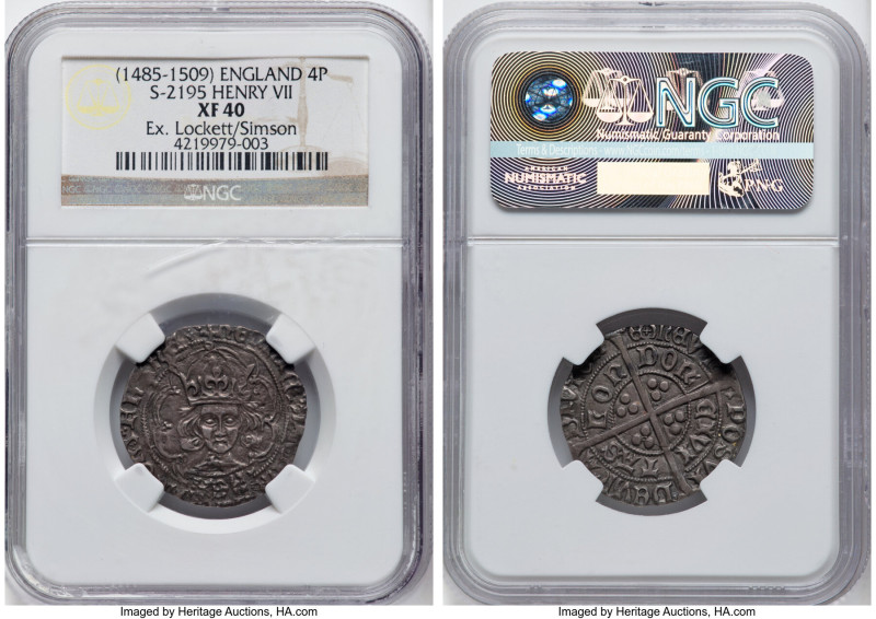 Henry VII 4 Pence (Groat) ND (1485-1509) XF40 NGC, S-2195. Ex. Lockett/Simpson H...