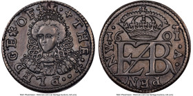 Elizabeth I silver Pattern Penny 1601 XF40 NGC, KM-PnA1, Peck-3, N-2051. A distinctly elusive Tudor Pattern Penny struck in silver, often encountered ...