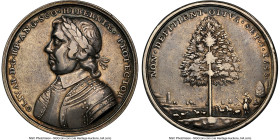 Oliver Cromwell silver "Death" Medal 1658 XF45 NGC, MI-435/85, Eimer-200, van Loon (new edition) 1658.6. 48mm. An elusive, likely Dutch-made, large-si...