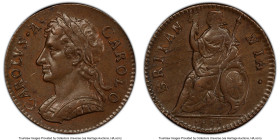 Charles II Farthing (1/4 Penny) 1675 MS64 Brown PCGS, KM436.1, S-3394. Chocolate brown surfaces envelope this collectable Mint State example. HID09801...