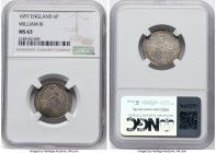 William III 6 Pence 1697 MS63 NGC, KM496.1, S-3538. Third bust. A luminous coin with darker toning at the rims. HID09801242017 © 2024 Heritage Auction...