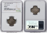 William III 6 Pence 1697 MS62 NGC, KM496.1, S-3538. Third bust. A delightful example, with even surfaces and a firm strike. HID09801242017 © 2024 Heri...