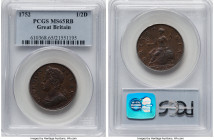 George II 1/2 Penny 1752 MS65 Red and Brown PCGS, KM579.2. HID09801242017 © 2024 Heritage Auctions | All Rights Reserved
