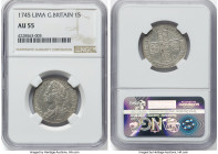 George II "Lima" Shilling 1745 AU55 NGC, KM583.2, S-3703. HID09801242017 © 2024 Heritage Auctions | All Rights Reserved