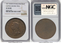 George III copper Uniface Trial Bank Token (5 Shillings 6 Pence) ND (1811) XF40 Brown NGC, Cf. ESC-Type K (for type). Only two examples of the type ha...