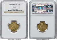 George III gold 1/2 Guinea 1797 AU55 NGC, KM608, S-3735, Fr-362. 5th bust. Spade Shield. Semi-scarce in this gorgeously preserved condition. HID098012...