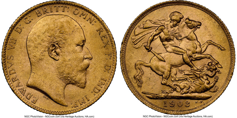 Edward VII gold Sovereign 1903 MS62 NGC, KM805, S-3969. HID09801242017 © 2024 He...