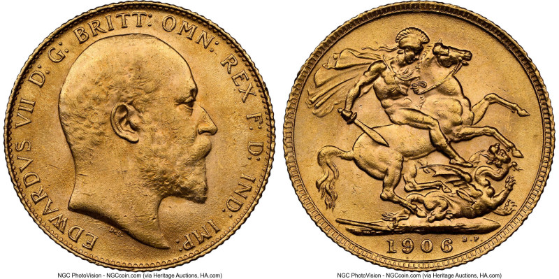 Edward VII gold Sovereign 1906 MS63 NGC, KM805, S-3969. HID09801242017 © 2024 He...