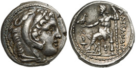 ROYAUME DE MACEDOINE, Alexandre III le Grand (336-323), AR tétradrachme, 315-294 av. J.-C., Amphipolis. D/ T. d'Héraclès à d., coiffé de la dépouille ...